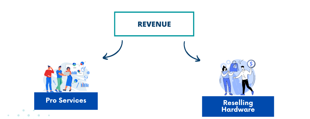 Revenue: Pro services and reselling hardware