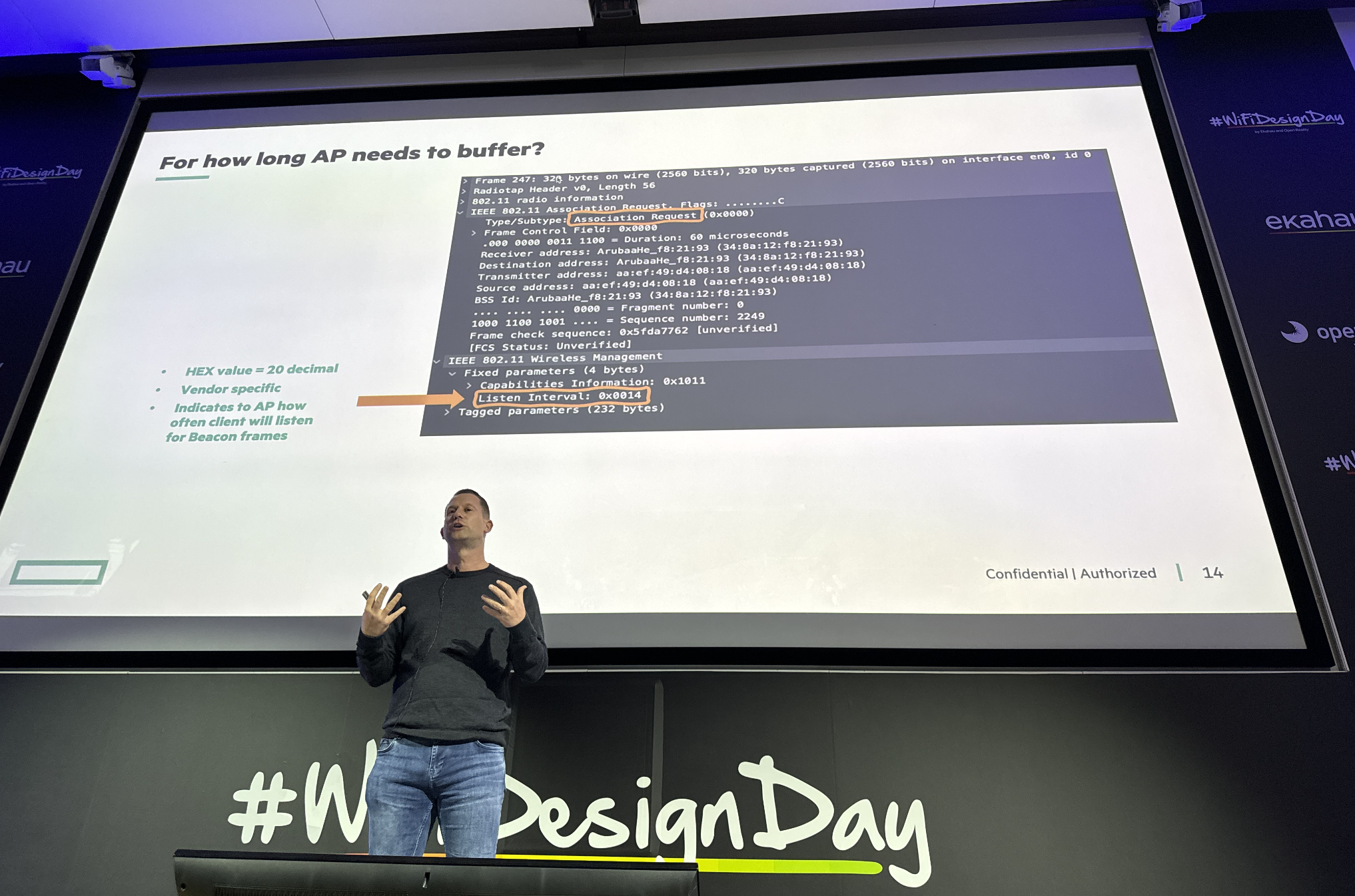 Dobias van Ingen talking Power Save Modes at WiFi Design Day London.