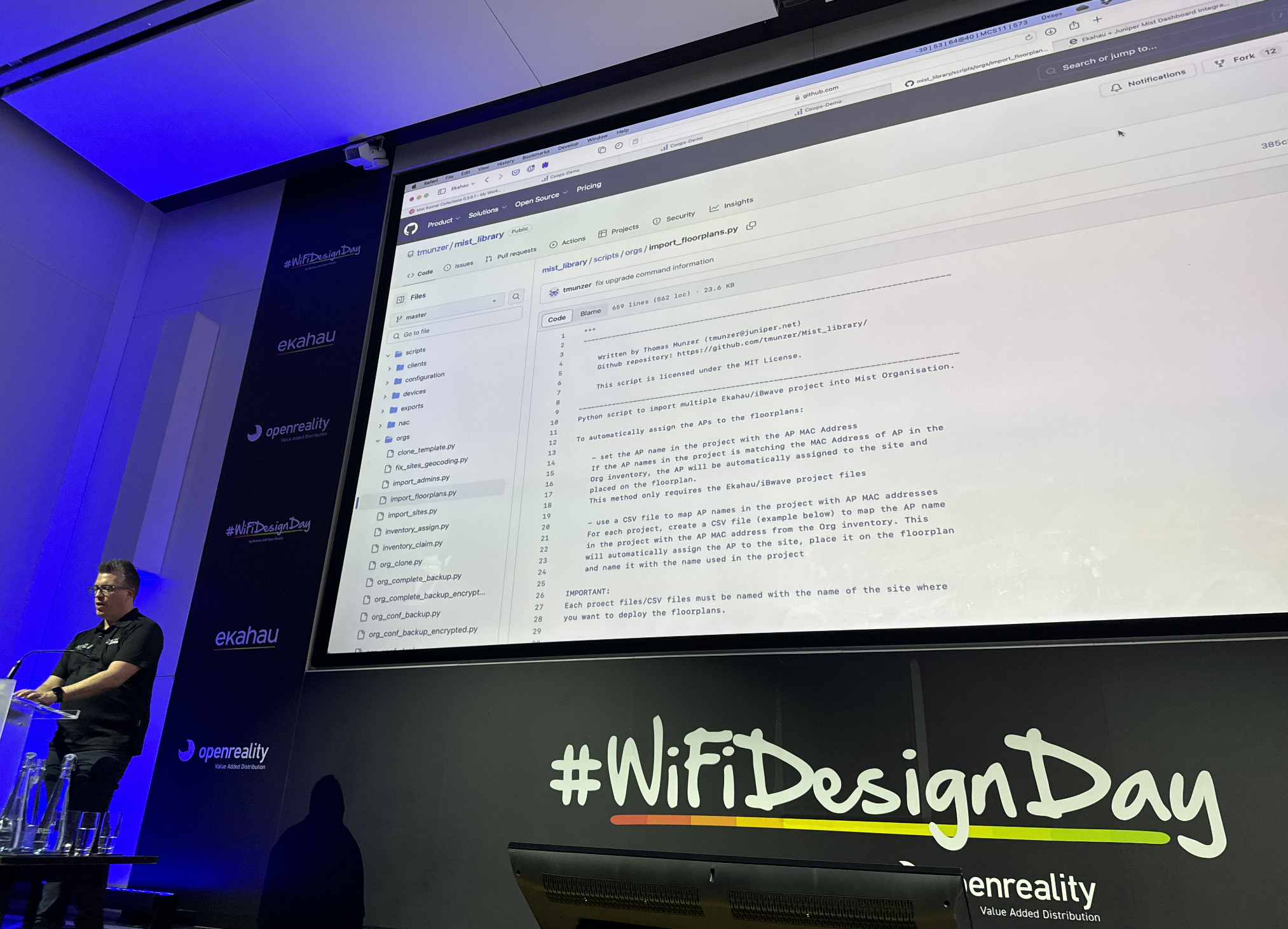 Stephen Cooper showing us how to deploy multiple sites and floor plans with a single script.