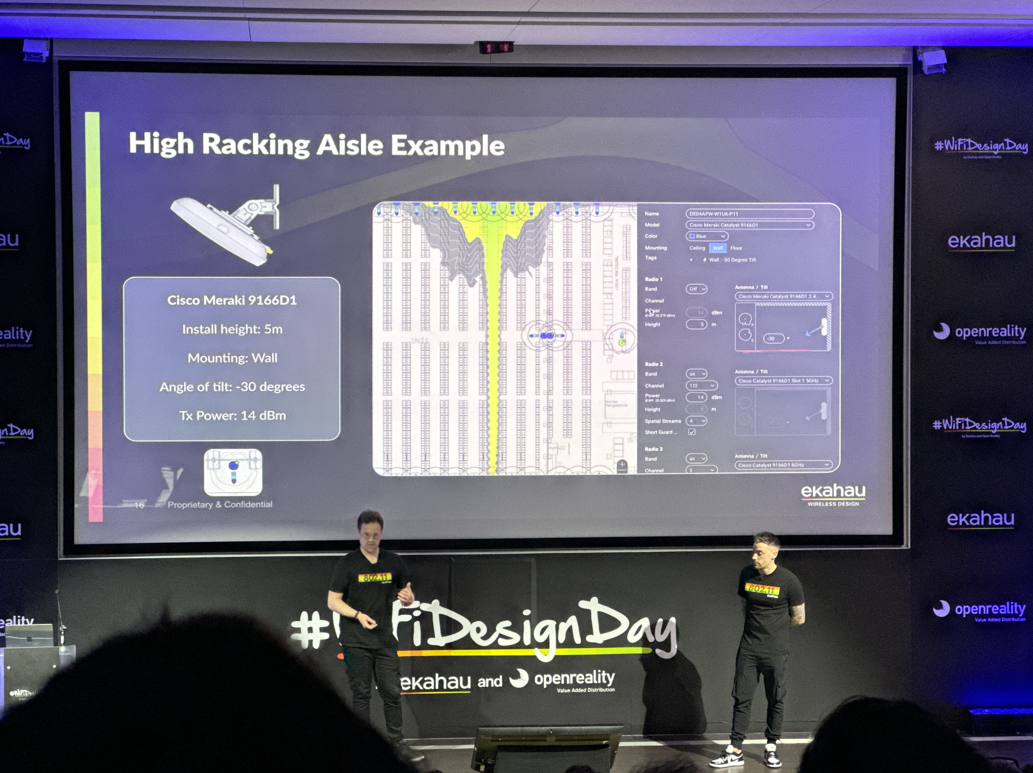 WiFi Design Day presentation by Matt and Mac on warehouse design and deployment.