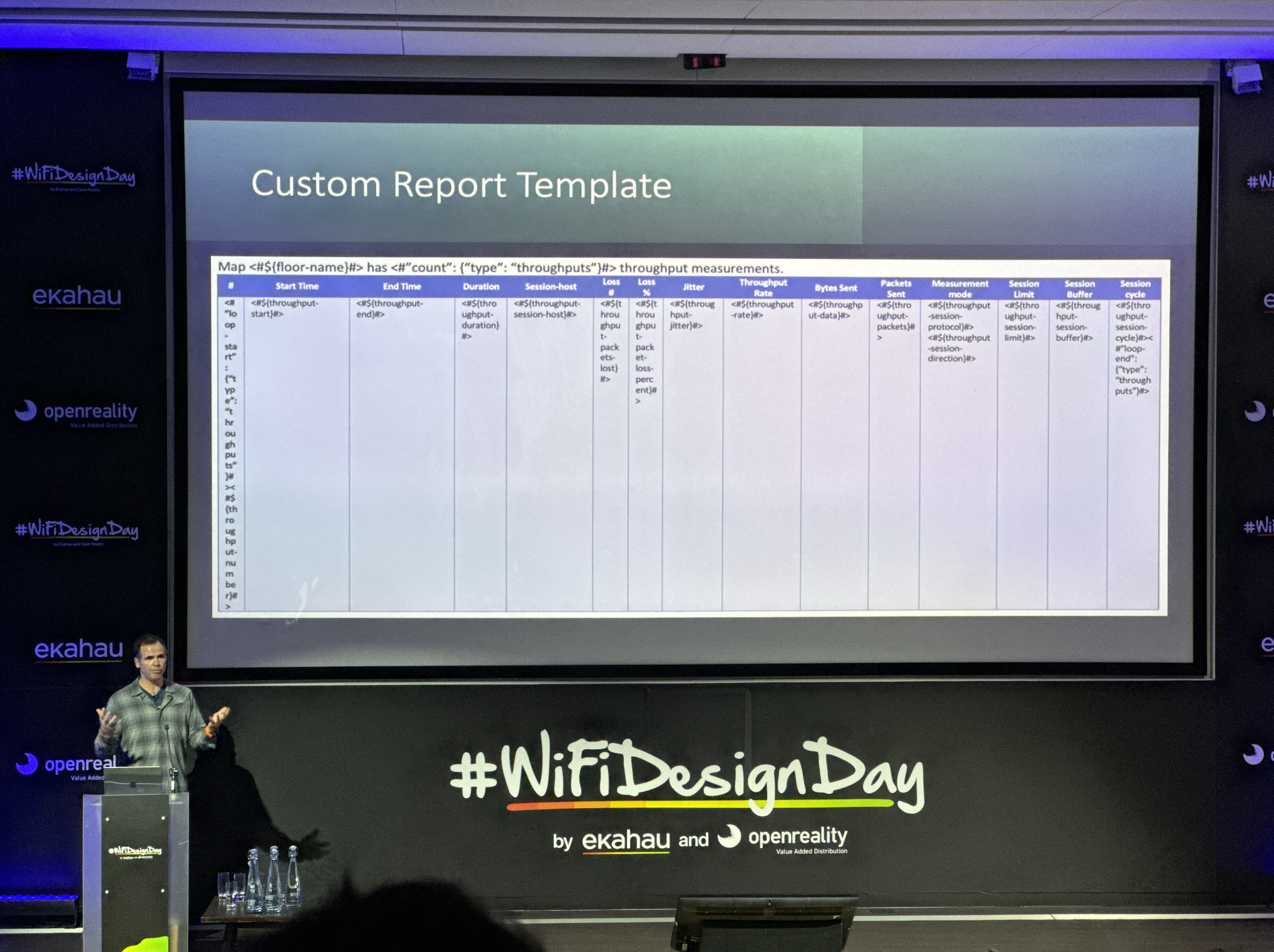 Troy Martin's Active Survey report template presented at WiFi Design Day London