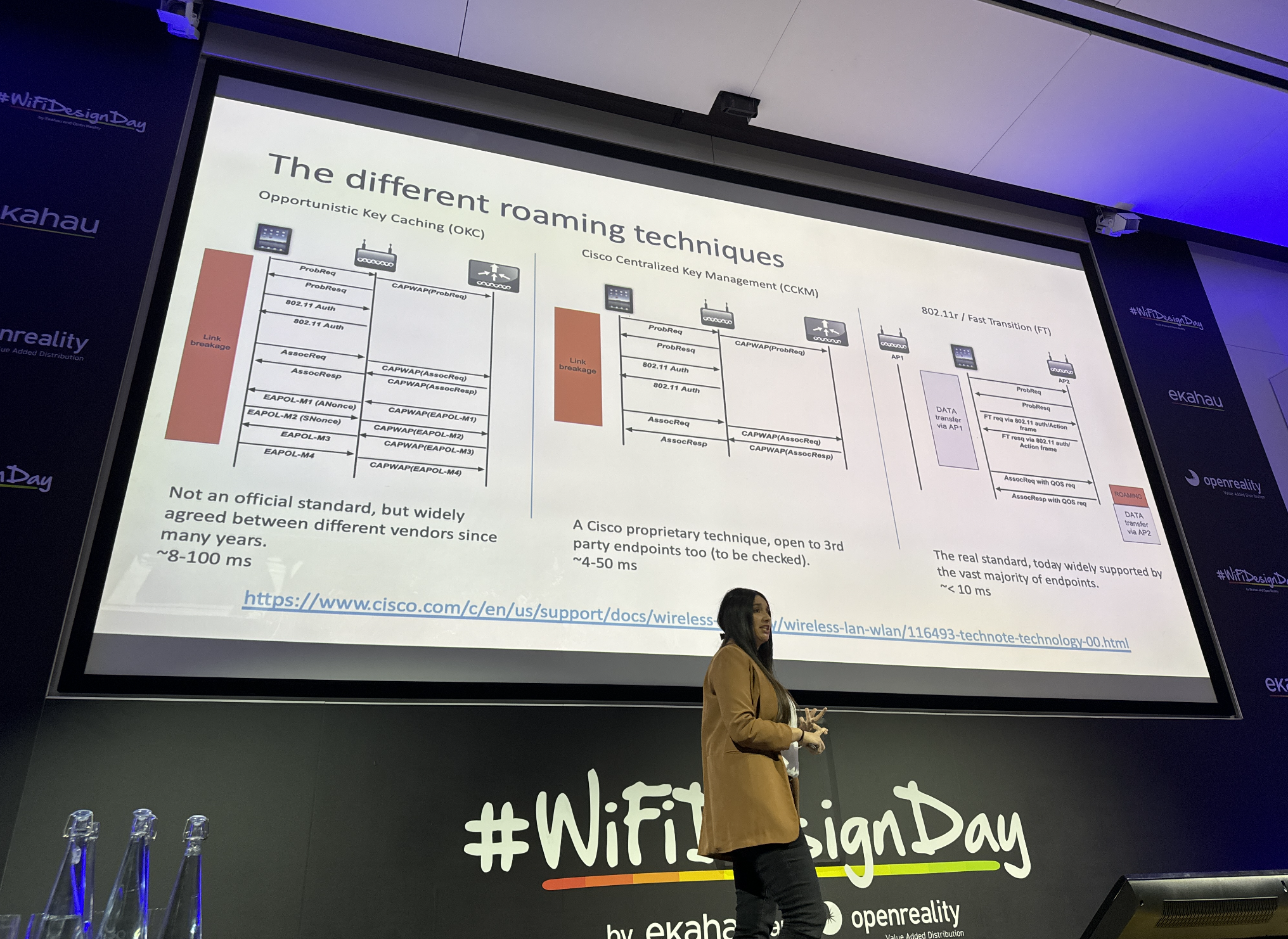 Hafida giving us a rundown on roaming techniques at WiFi Design Day London.