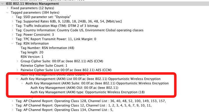 Wi-Fi 6E OWE Frame Exchange